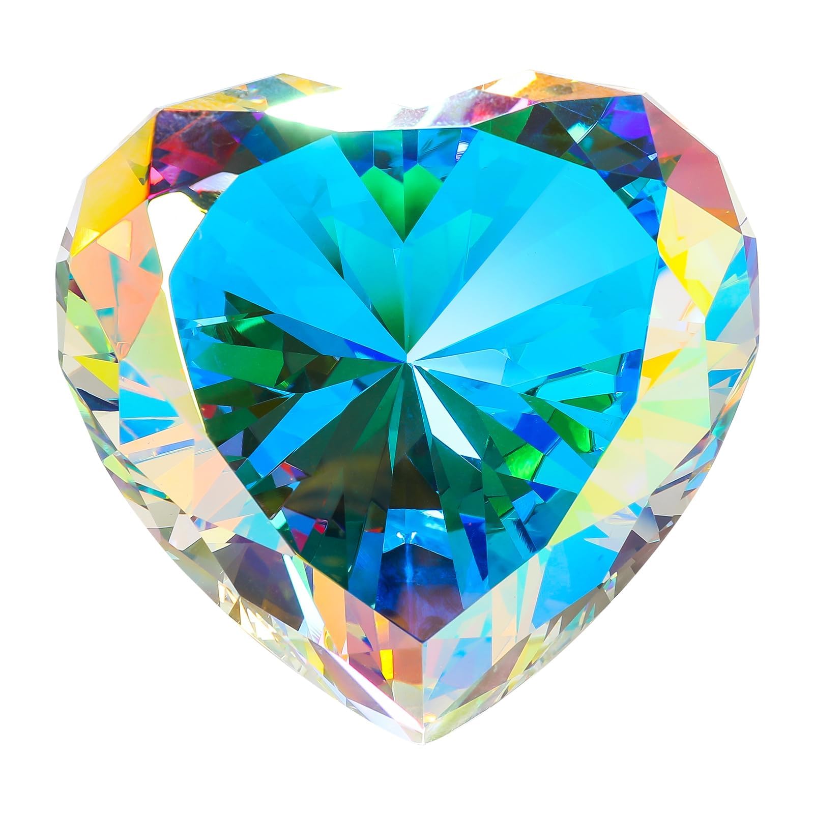 90 mm Kristalldiamant-Briefbeschwerer, herzförmige Glassteine, große künstliche Diamanten, Papierbeschwerer für Frauen, Schreibtisch, Hochzeit, Tafelaufsatz, AB-beschichtet