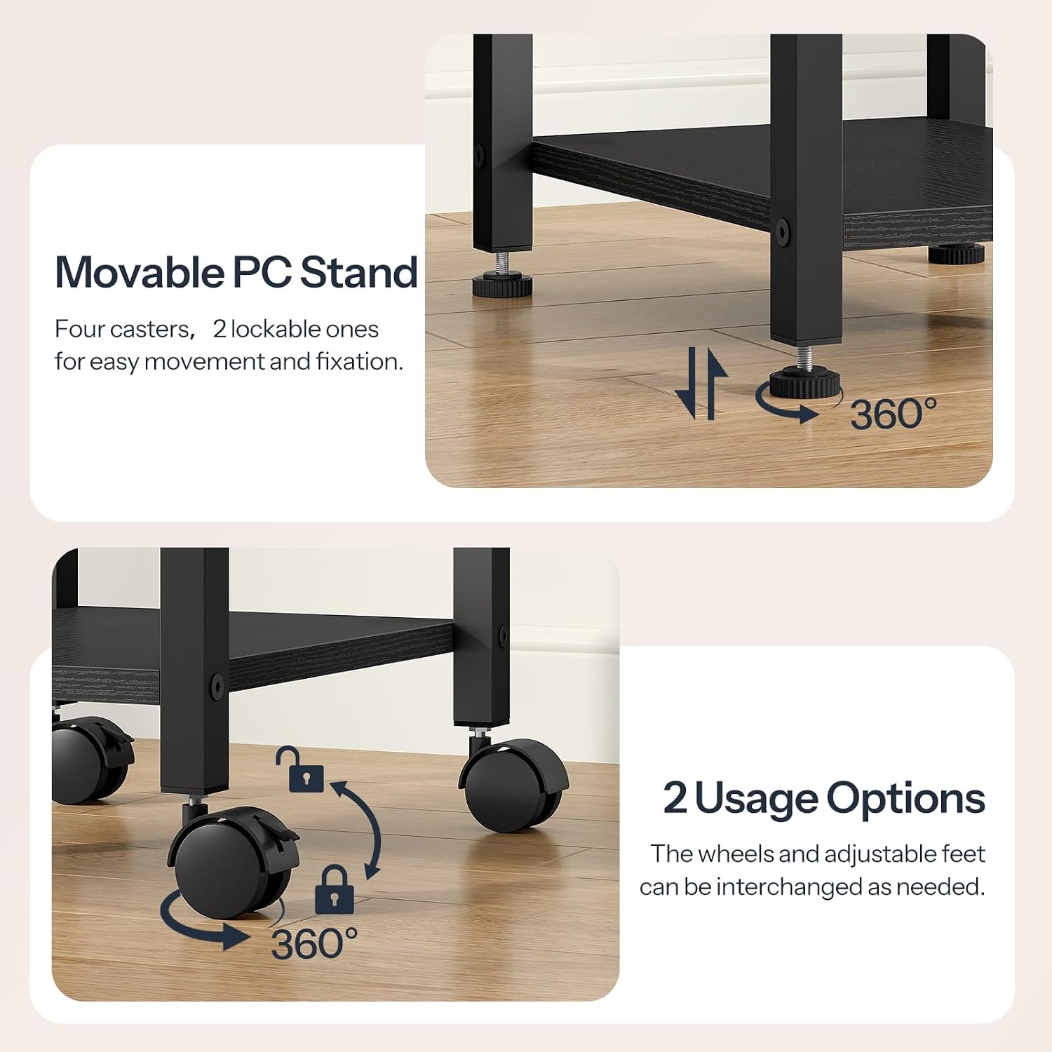 HOOBRO PC Tower Stand, Computer Tower Stand Under Desk for Most Mid-Tower