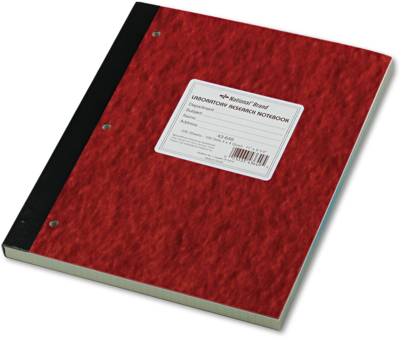 National® Brand Laboratory Research Notebooks, 9 1/4" x 11", Quadrille Ruled, 100 Sheets, Brown