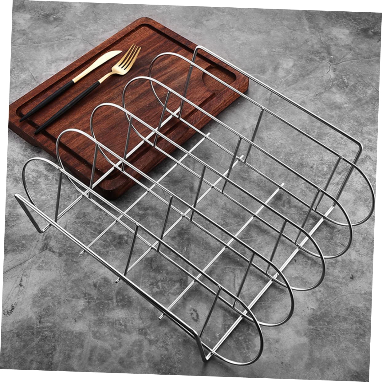 TOYANDONA Griglia in Acciaio Inox per Barbecue Supporto per Costolette in Piedi Utensile Barbecue per Grigliate all’Aperto Resistente per Feste Picnic in Giardino