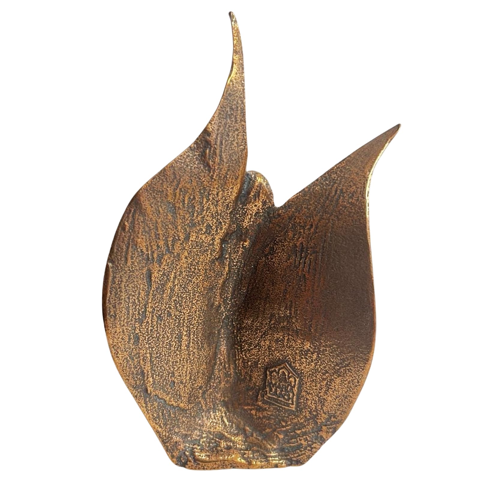 Herzmensch Bronze Engel Figur mit Geige musizierend aus massiver Bronze 6,8 x 11,8 cm als Geschenk zu Hochzeit, Weihnachten und Geburtstag, besondere Anlässe