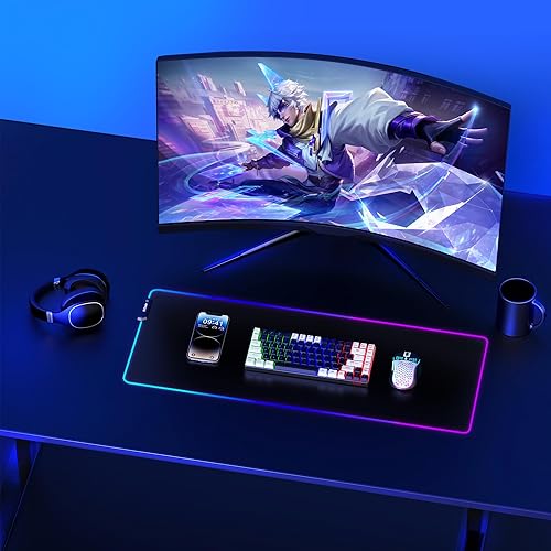 Miniatura 7 de RedThunder Combo de teclado y mouse inalámbricos K84, batería recargable retroiluminada arco iris, 75% de diseño TKL ultra compacto teclado para