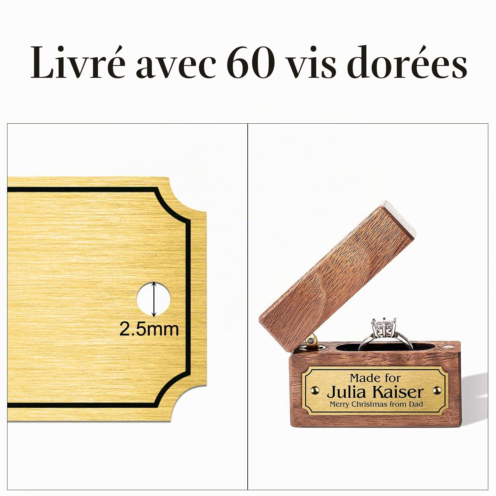 Laiton Plaque Nom Personnalisée, 30 Pièces 3"x 1" Plaque Gravée Pour Nom Et Numéro Pour Trophée, Prix, Cadres Photo, Cadeaux, Gravure Laser Plaque Laiton Avec Vis Pour Porte, Boite Aux Lettres