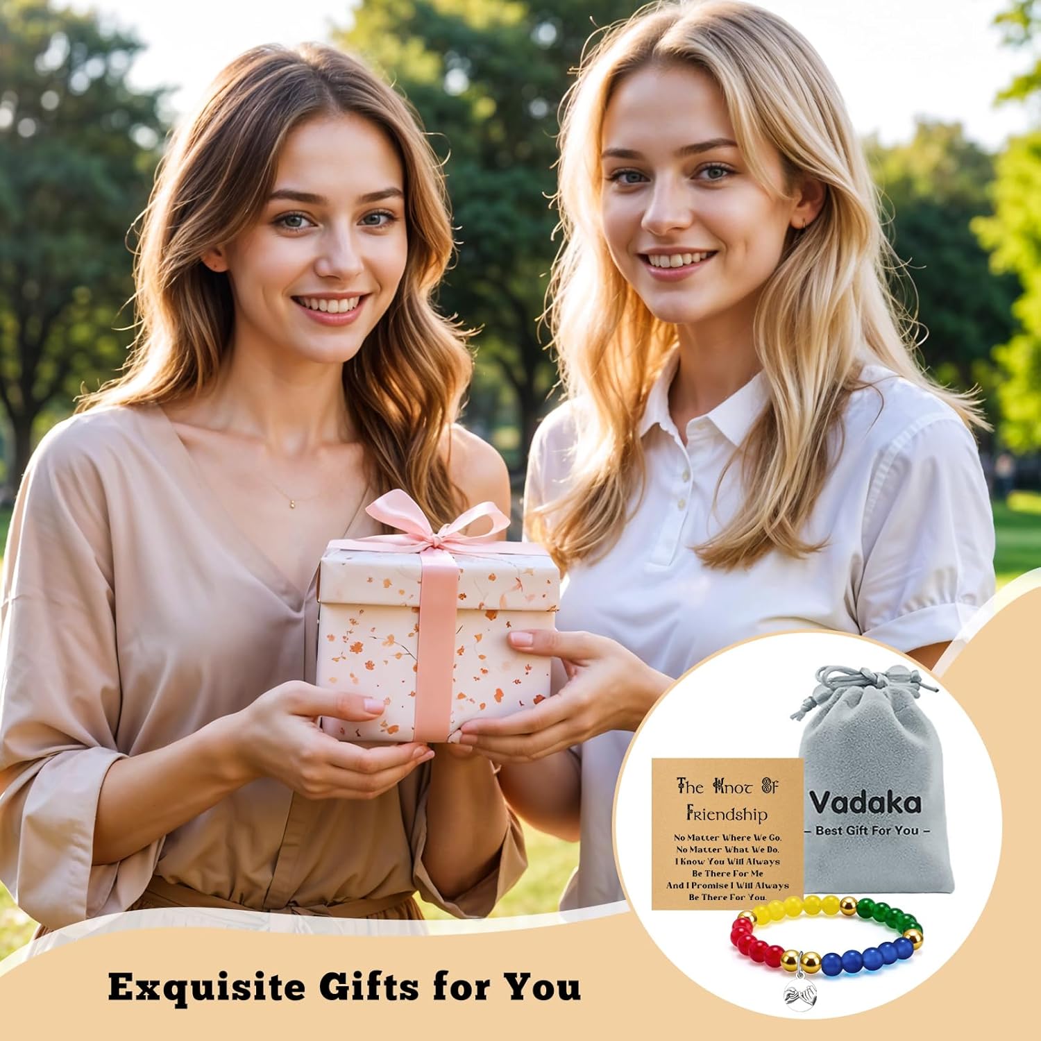 Best Friend Birthday Bracelet for Women Friendship Bracelet Friendships Gifts for Women Birthday Presents for Best Friends Sisters Besties Long Distance Friendship Jewelry Leaving Going Away Gift - Image 6