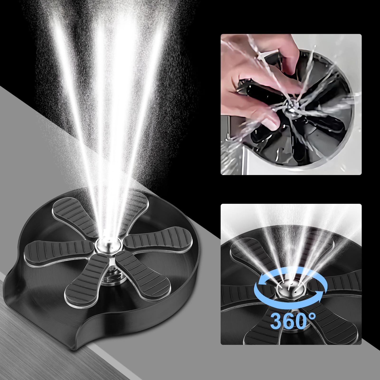 Rince Verre Brosse En Verre pour Évier De Bar - Lave Verre et Biberon Bouteille - Accessoire Évier Cuisine - Noir, En Acier Inoxydable