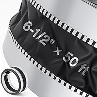 Zonon Vinyl Flexible Duct Connector 6.5" x 50 ft - Durable Fireproof PVC for Dryers, Range Hoods, HVAC Systems