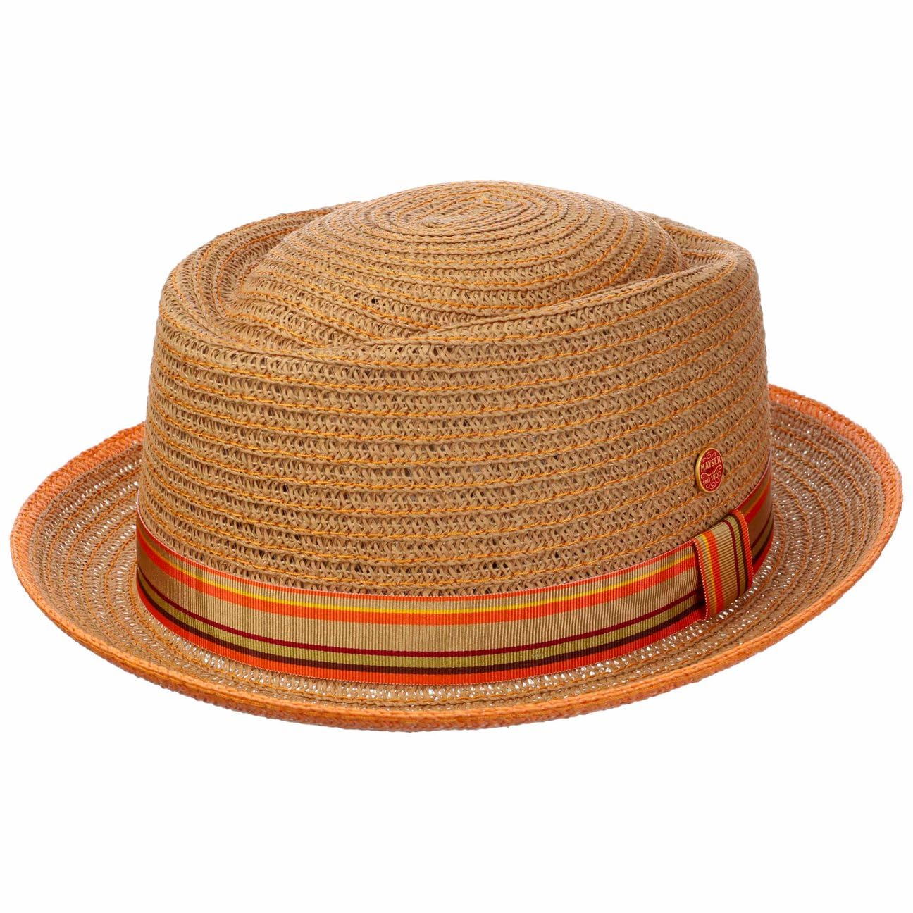 Mayser Andy Pork Pie Strohhut Bortenhut Packable Herren Frühling Sommer