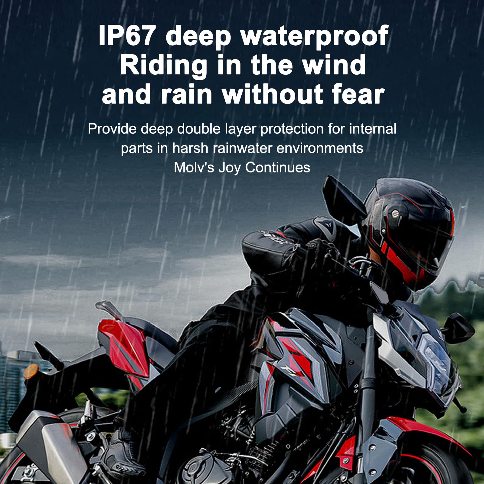 docooler Interfono per Casco Moto BT5.0 Interfono Vivavoce per Motociclisti Gamma 300M IP67 Impermeabile Antipolvere con Microfono