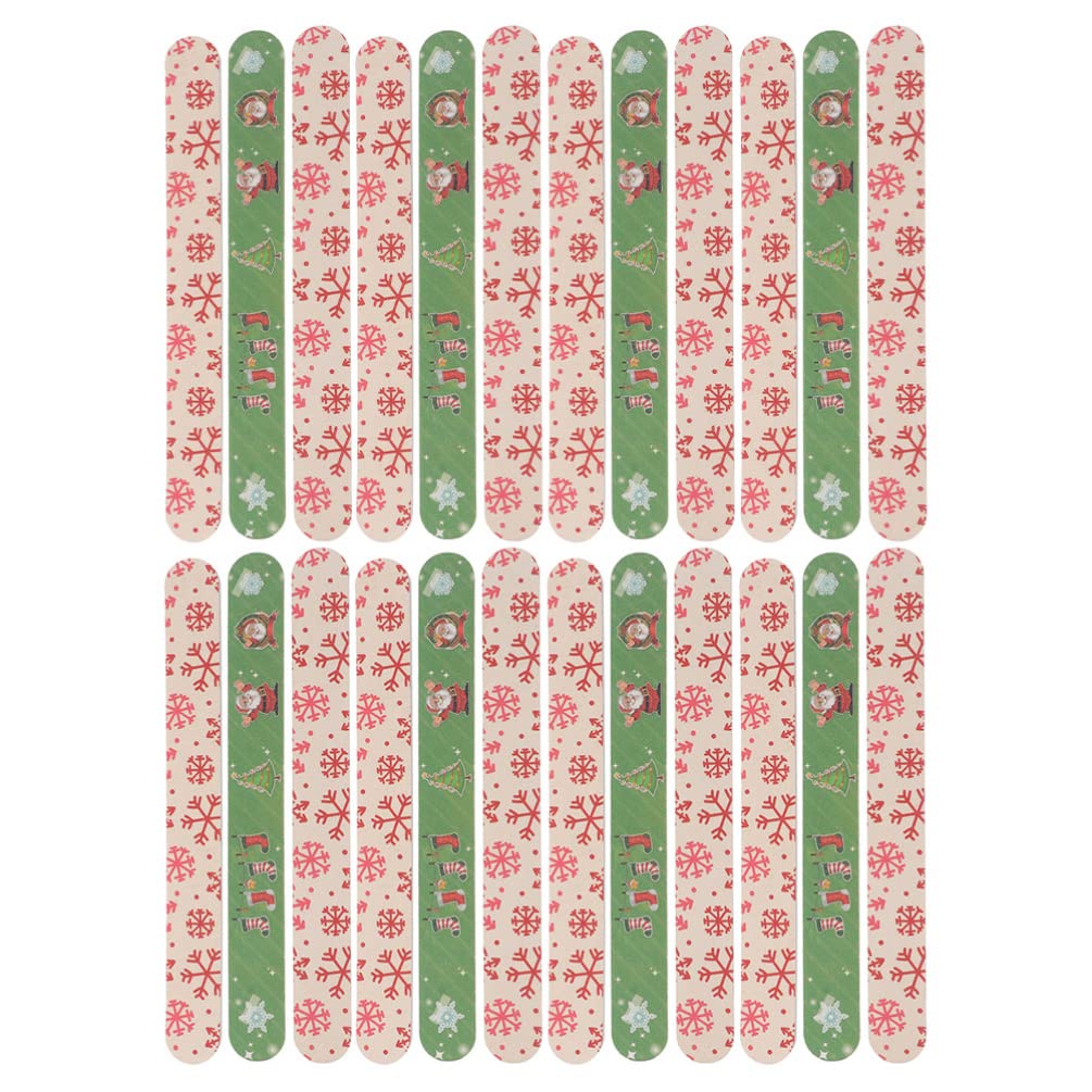 Homoyoyo 24pièces Lot de Limes à Ongles pour Pédicure Outils de Polissage de Noël pour Soins des Ongles