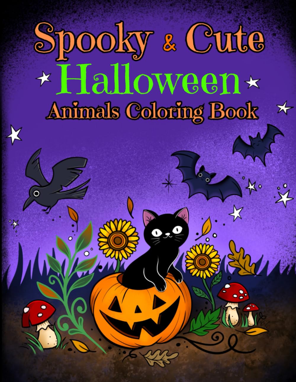 Spooky and cute: Halloween Animals coloring book