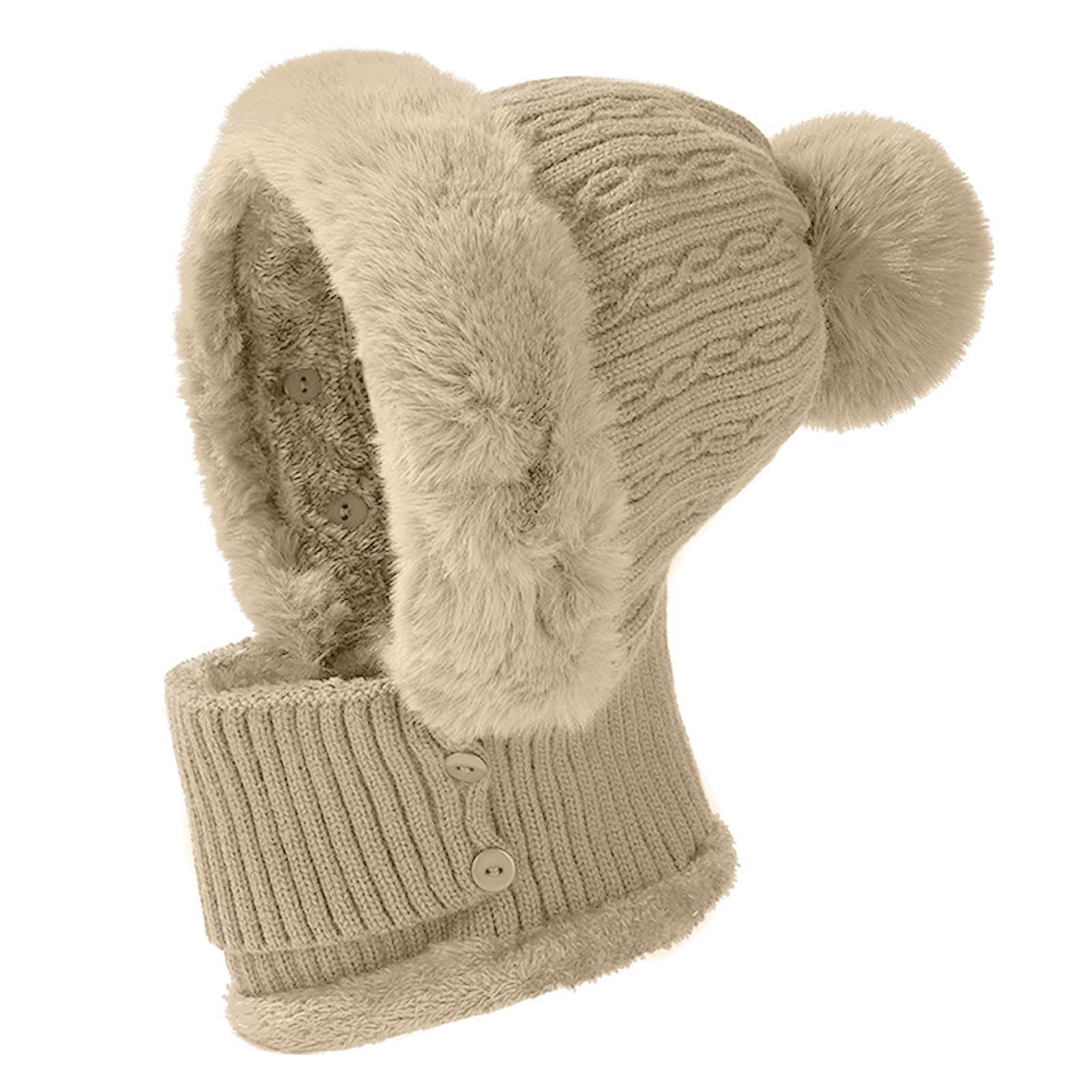 JFAN Cappelli Donna Inverno Berretto Donna in Maglia Cappello e Sciarpa Donna in Pile Caldo per Sci Outdoor