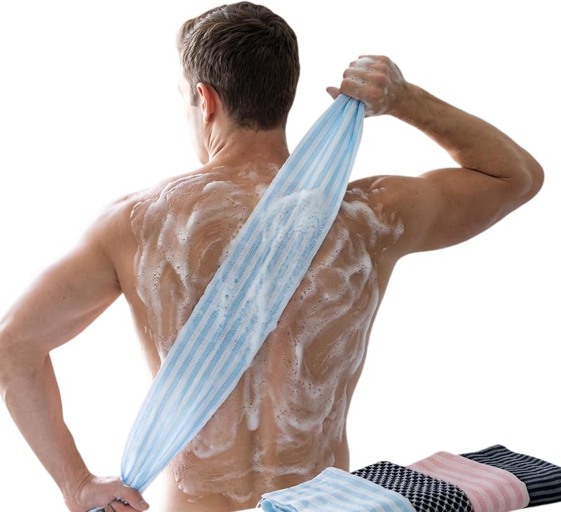 Bucha esfoliante para costas pumzapapa com trama tipo colmeia, 4 cores e 4 texturas