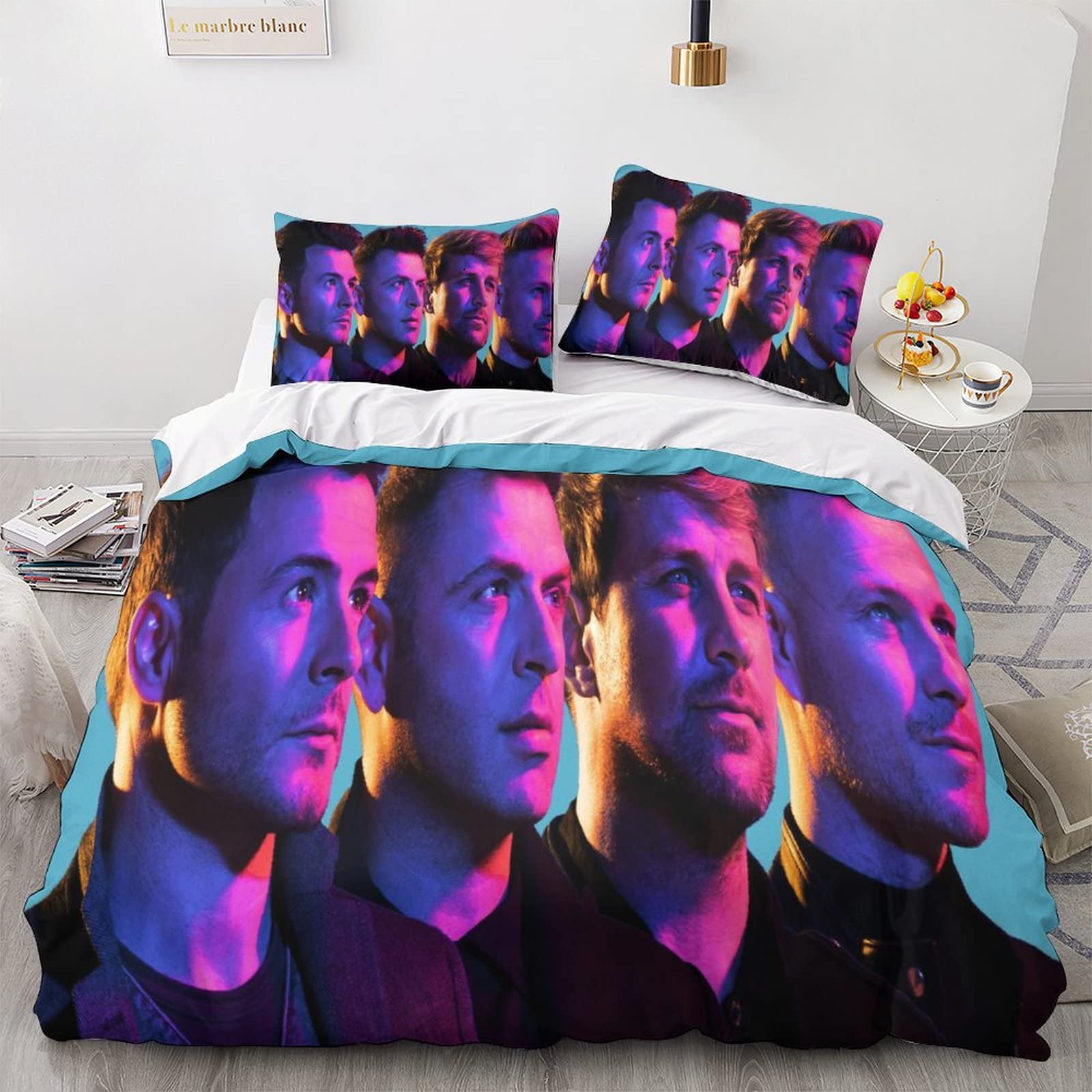 XYueww Westlife Band 3D Printed Bedding 3pcs Duvet Cover Set for Boys Child Teens Girls Duvet Cover for Kids Bedding Set, With Zipper Closure Soft Microfiber Bedding Set Double（200x200cm）