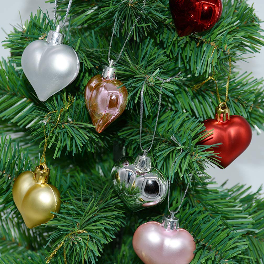 VOSAREA Ornamenti Natalizi Creative e Decorative a Forma di Cuore 12 Pezzi in Rosa da Appendere per Decorazioni Festive e Ringhiere Scala