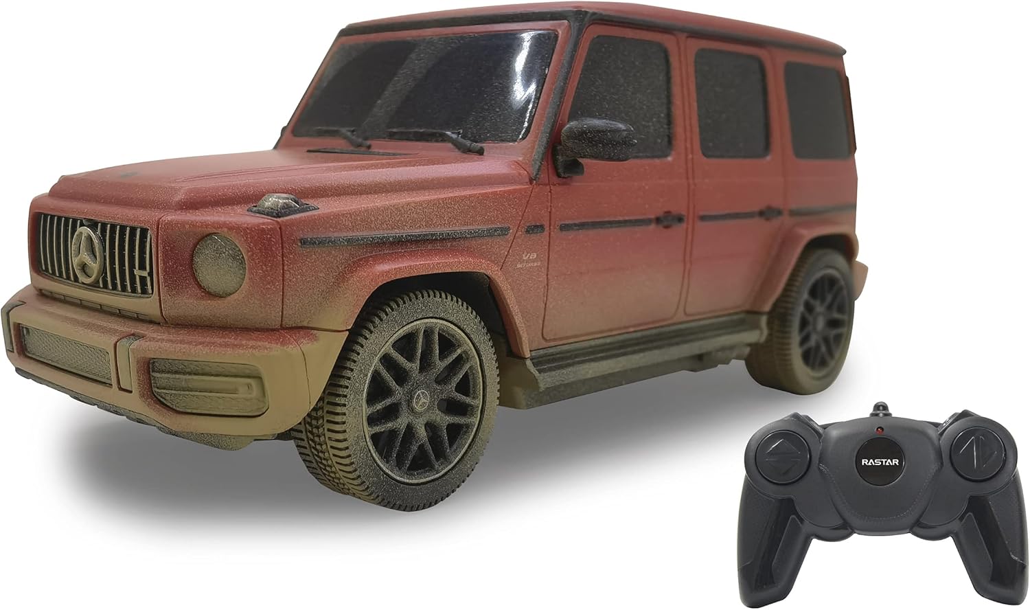 JAMARA Mercedes-AMG G 63 1:24 Muddy 2.4 GHz - Officially Licensed, Up to 1 Hour Driving Time at Approx. 9 km/h, Perfectly Replicated Details, High-Quality Workmanship