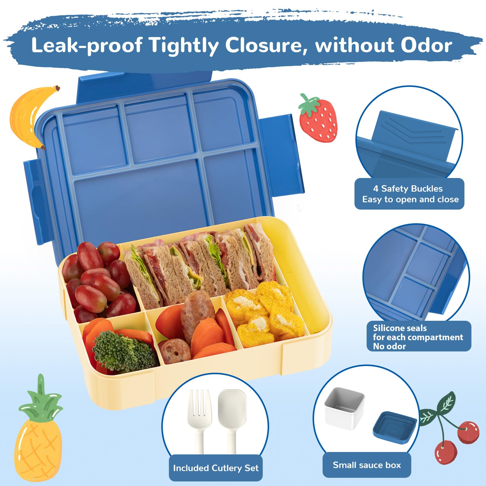 Ineibo Bento Box Lunch Box 1330ml Bento Box For Kids | Desertcart Seychelles