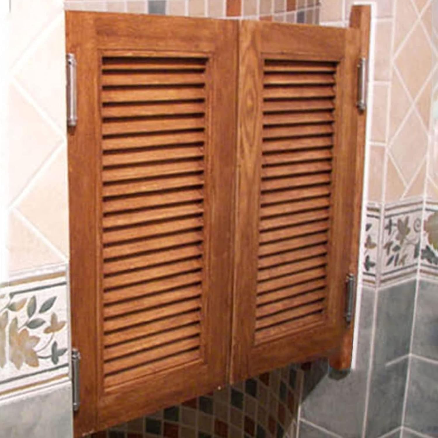 Porte battante en bois massif pour salon et cuisine, volet rétro de style occidental avec charnières et élégant (l 80 cm x H90 cm) – Parfait pour la décoration de la maison