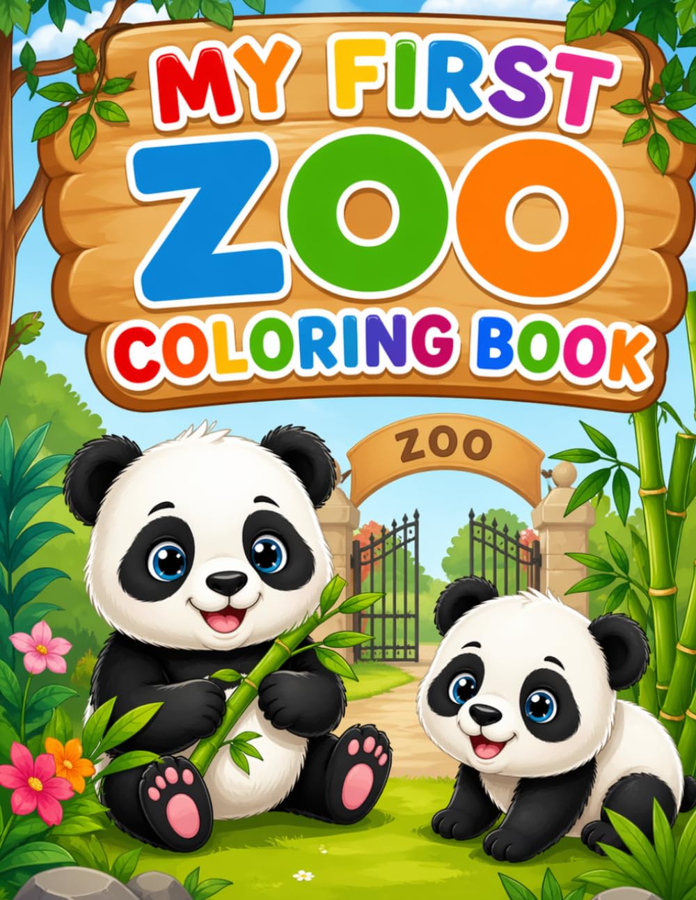 My First Zoo Coloring Book: The fun zoo coloring book for kids – large and simple illustrations for little artists