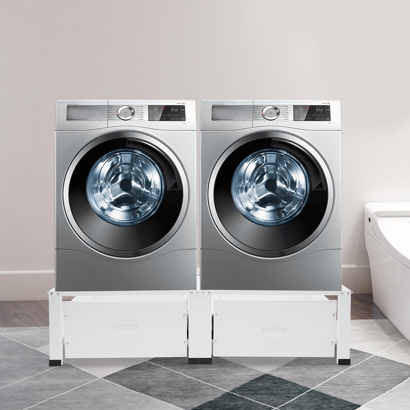 Soporte doble para lavadora y secadora con 2