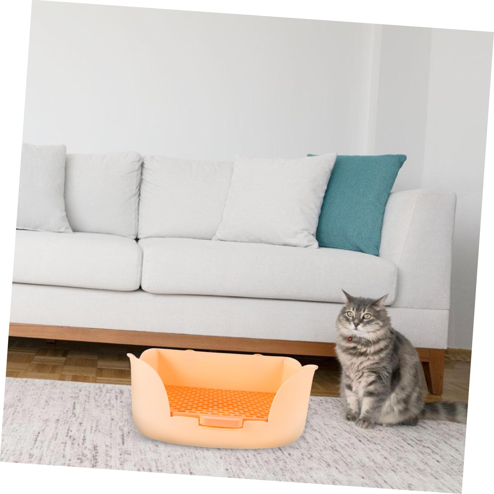 SOIMISS WC di Coniglio per Animali Domestici lettiera per furetti cucciolata di Furetto lettiere per Animali WC di Animali Domestici mangiatoia per Fieno Coniglietto plastica Arancia