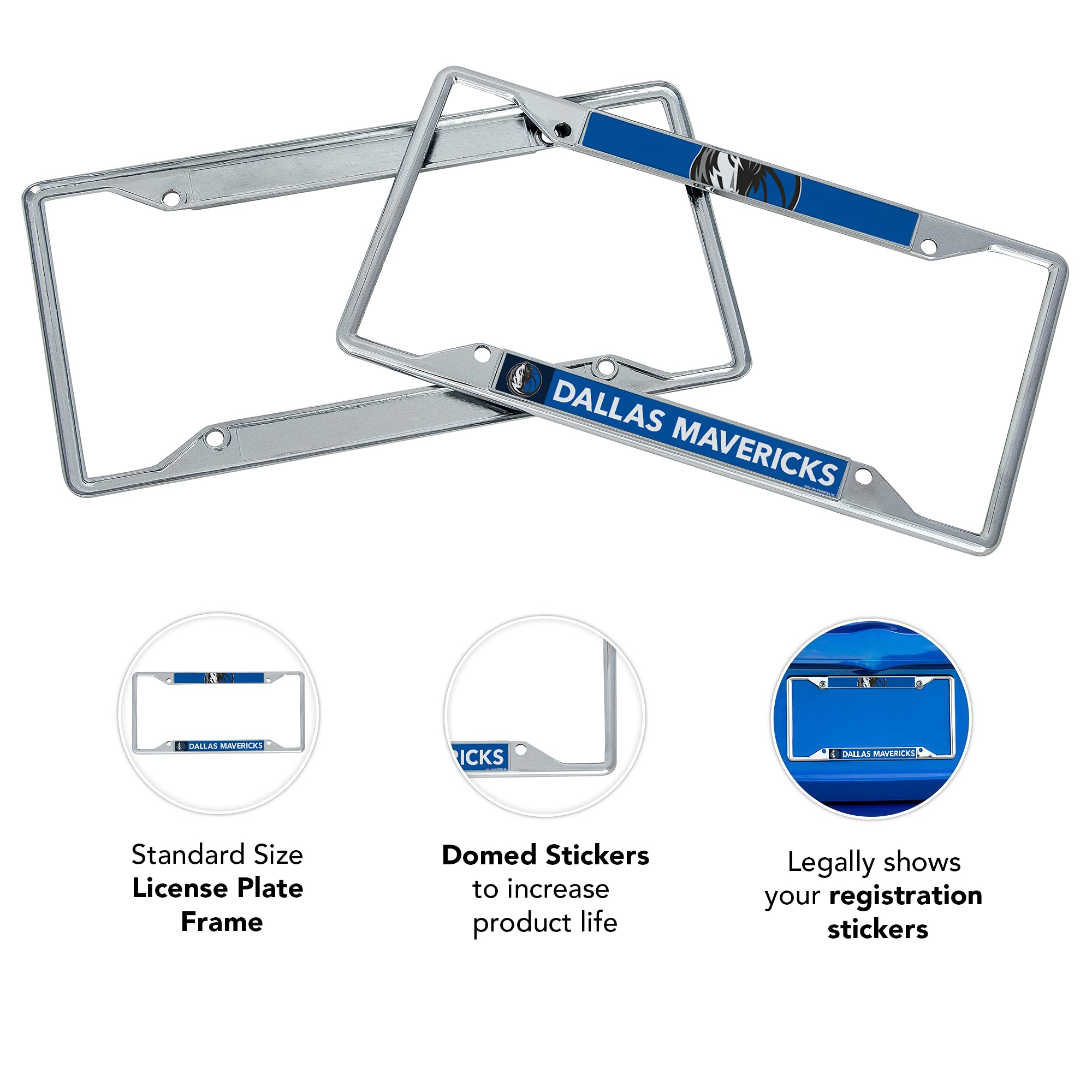 Desert Cactus Dallas Mavericks Car Accessories NBA Basketball Team Metal License Plate Frame for Front or Rear of Car (Up Close)