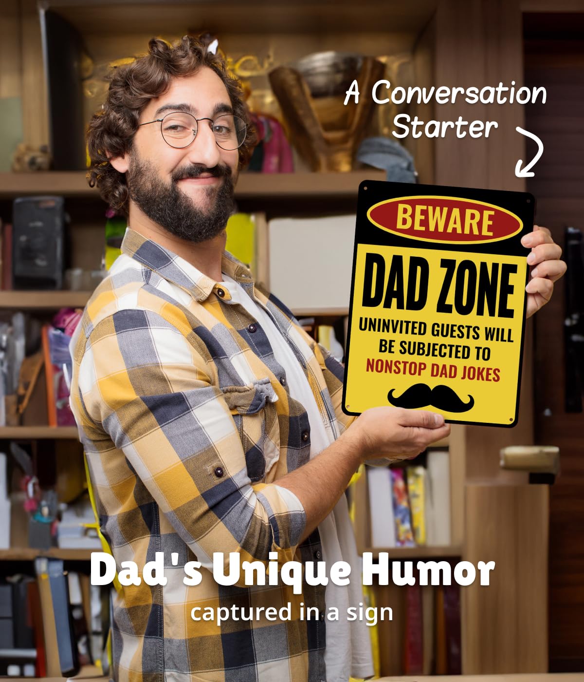 Amazon.co.jp: Funny Dad Zoneサイン - お父さんのジョークやギャグ