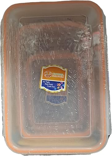 Miniatura 4 de Uniware 3pc microondas seguro grande rectángulo hermético recipiente de alimentos con silicona 400,1200, 84.5 fl oz 7503