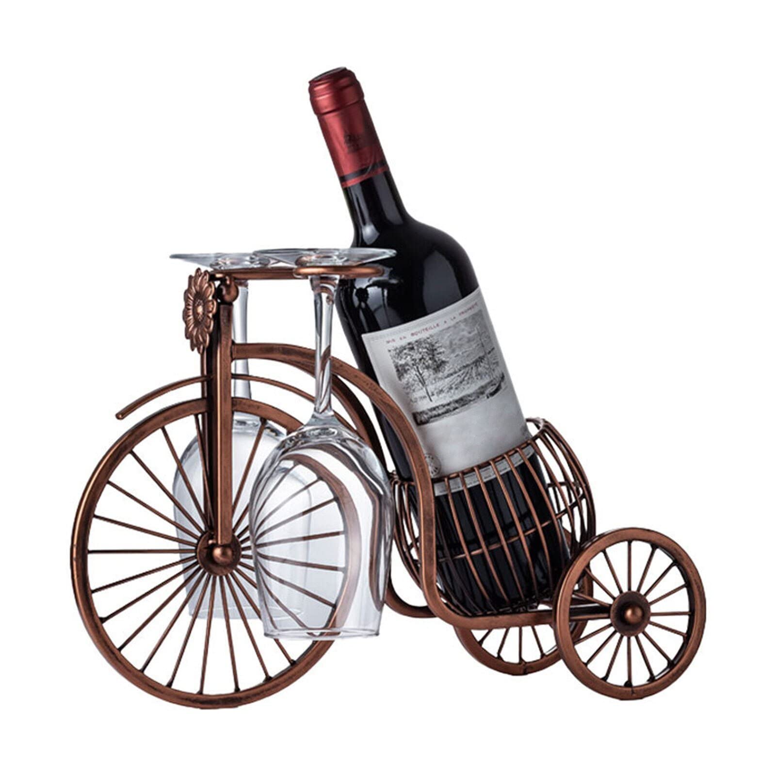 Casier à vin en métal créatif vintage avec support en verre pour décoration de maison