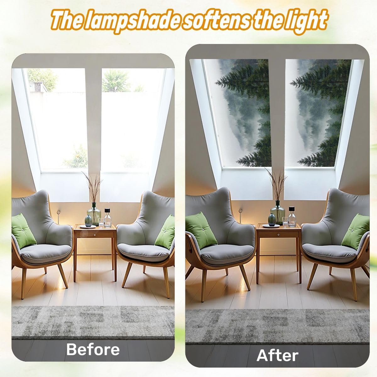 Fluorescent Light Covers for Ceiling Lights Fairytale Forest Sunbeams Spruce Woodland Easy to Install Magnetic Light Filter for Classroom Office Hospitals School Home Decor