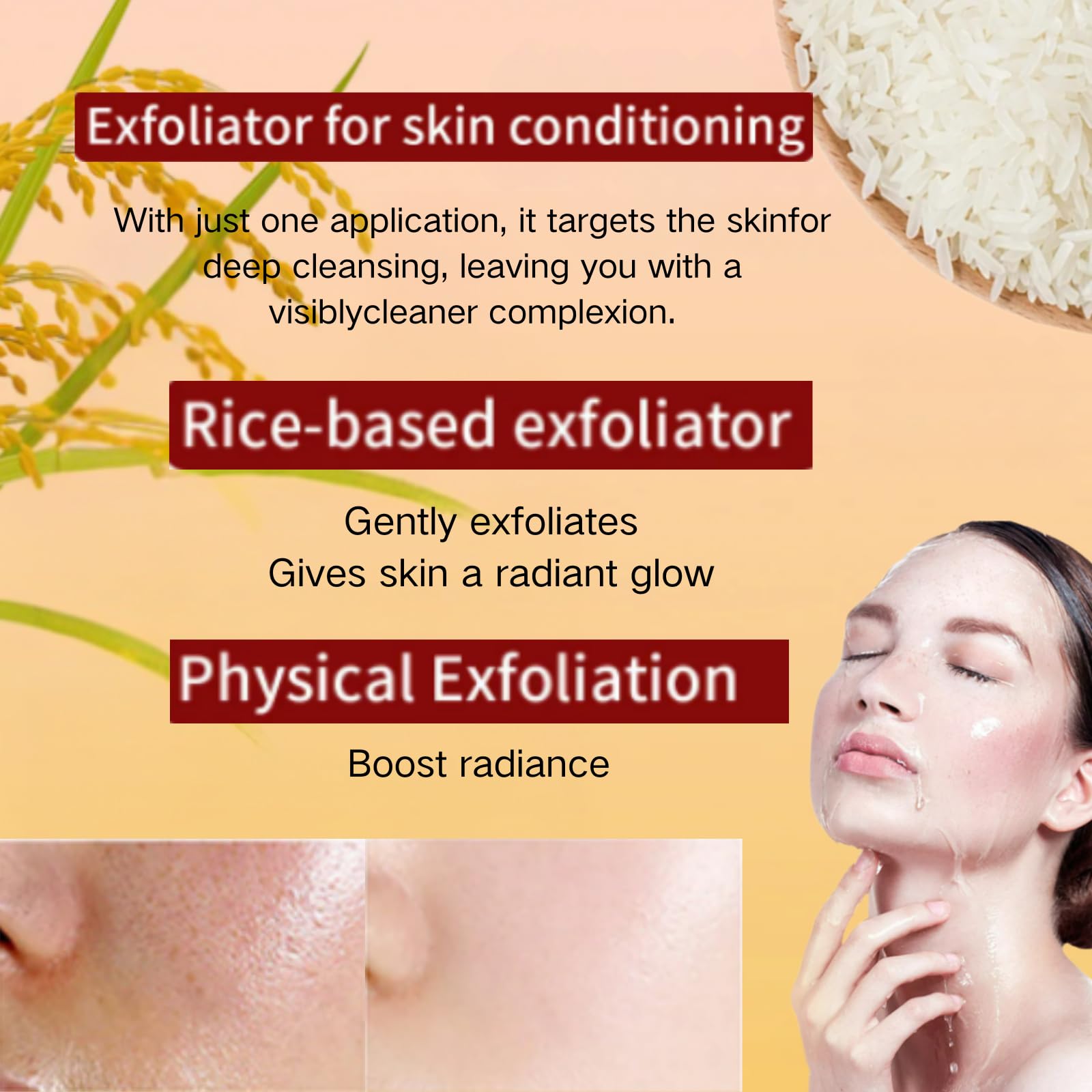 Peel Shot,Rice Ampoule Duo,White & Black Rice Face Exfoliator,Gentle Face & Body Scrub for Dead Skin Blackheads - Image 3