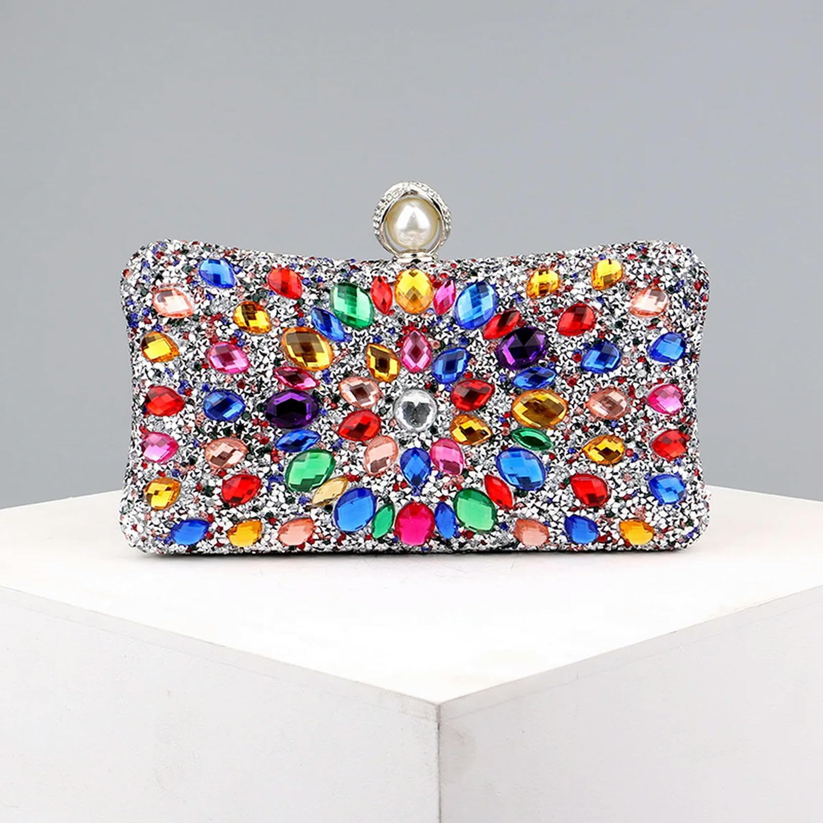 Clutch-Tasche Abendtasche Acryl Blume Strass Clutch Bag Metall Faux Pearl Prom Hochzeit Abendessen Tote Bag-ym318blau