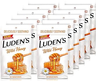 Luden's Sore Throat Drops, For Minor Sore Throat Relief, Wild Honey, 30 Count, 12 Pk