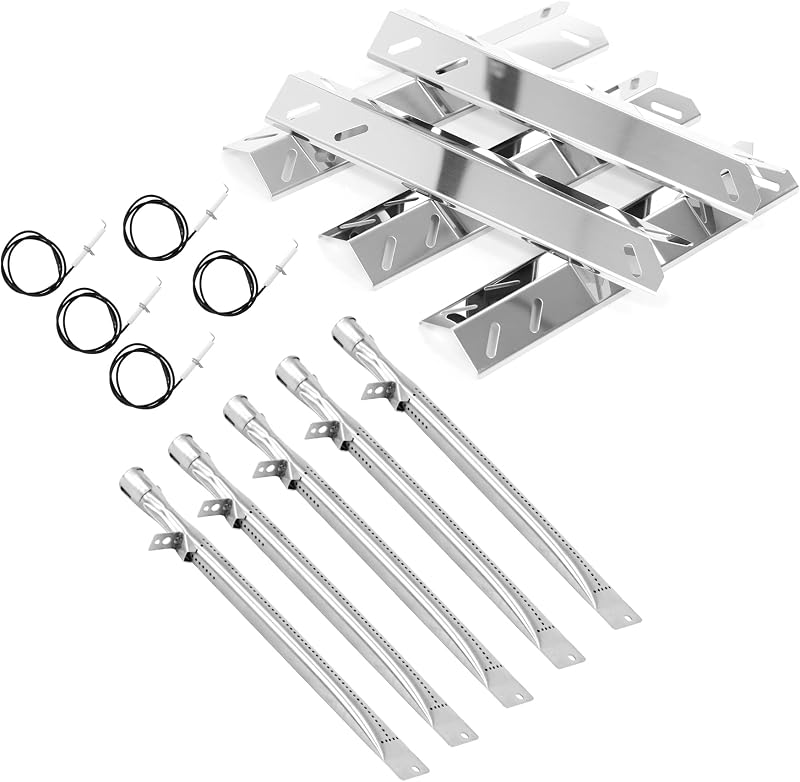 GAS9556AS Grill Replacement Parts for Cuisinart 2556, GAS9456AS, GAS2456AS, GAS2556AS, GAS1456ASO, Heat Plates & Burners for Cuisinart 5 Burner Gas Grill Parts GAS9556AS with Side Burner