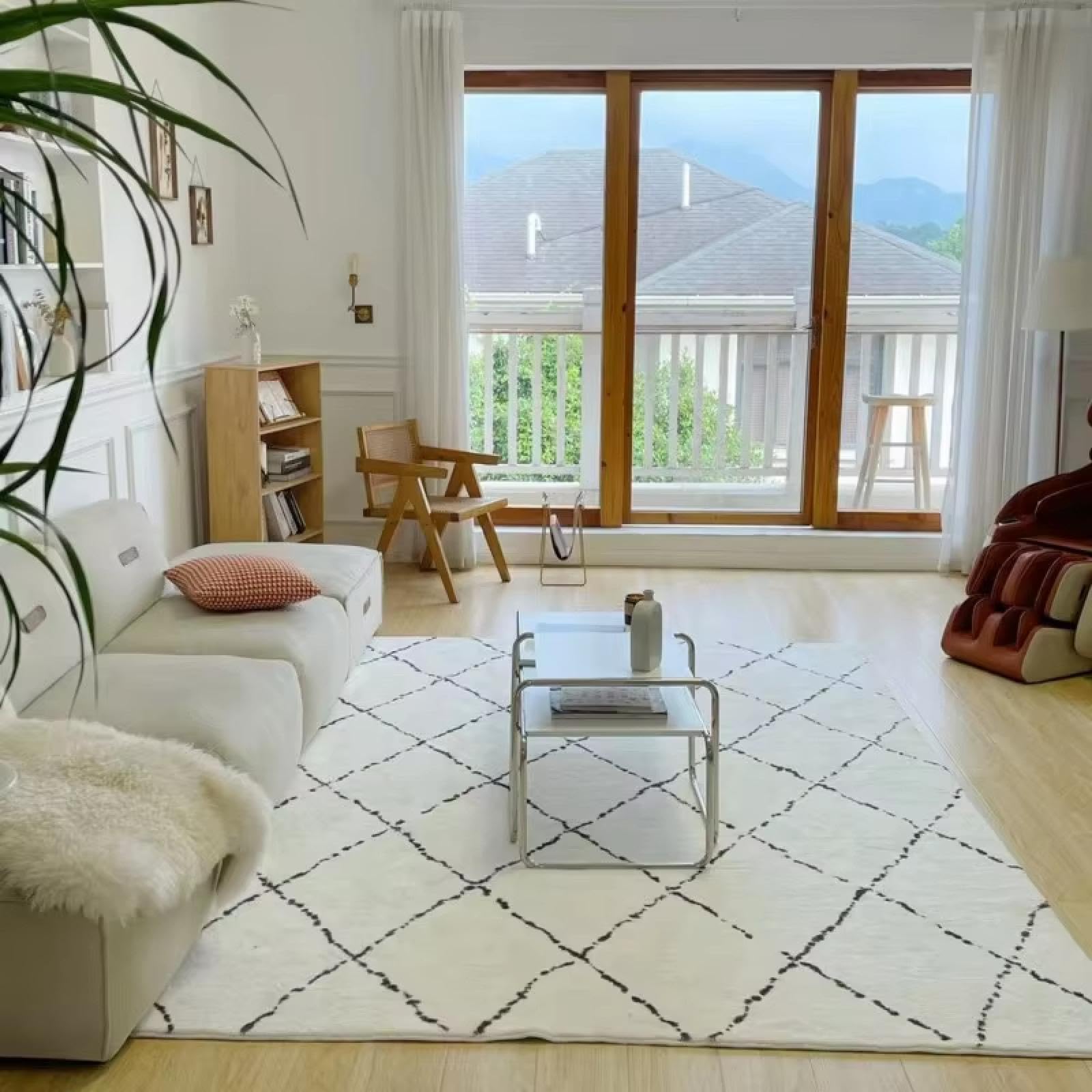 Tapis de chambre à coucher doux pour une décoration de chevet