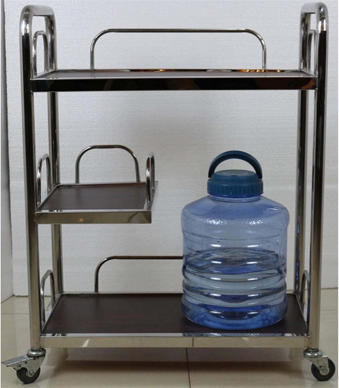 Rolling Bar and Serving Cart 3-Tiered,Home Bar Cart, Very Suitable for Home, Wine Holder Serving Cart Bar Cart On Wheels Kitchen Cart with Storage