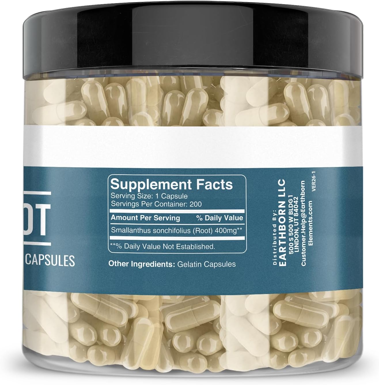 Earthborn Elements Yacon Root (200 Capsules), Pure & Undiluted, No Additives - Image 2