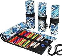 Vista 17 de DIYOMR Funda enrollable para lápices de 24/36/72 ranuras, lápices de colores para artistas, bolsa enrollable para lápices de dibujo, pinceles