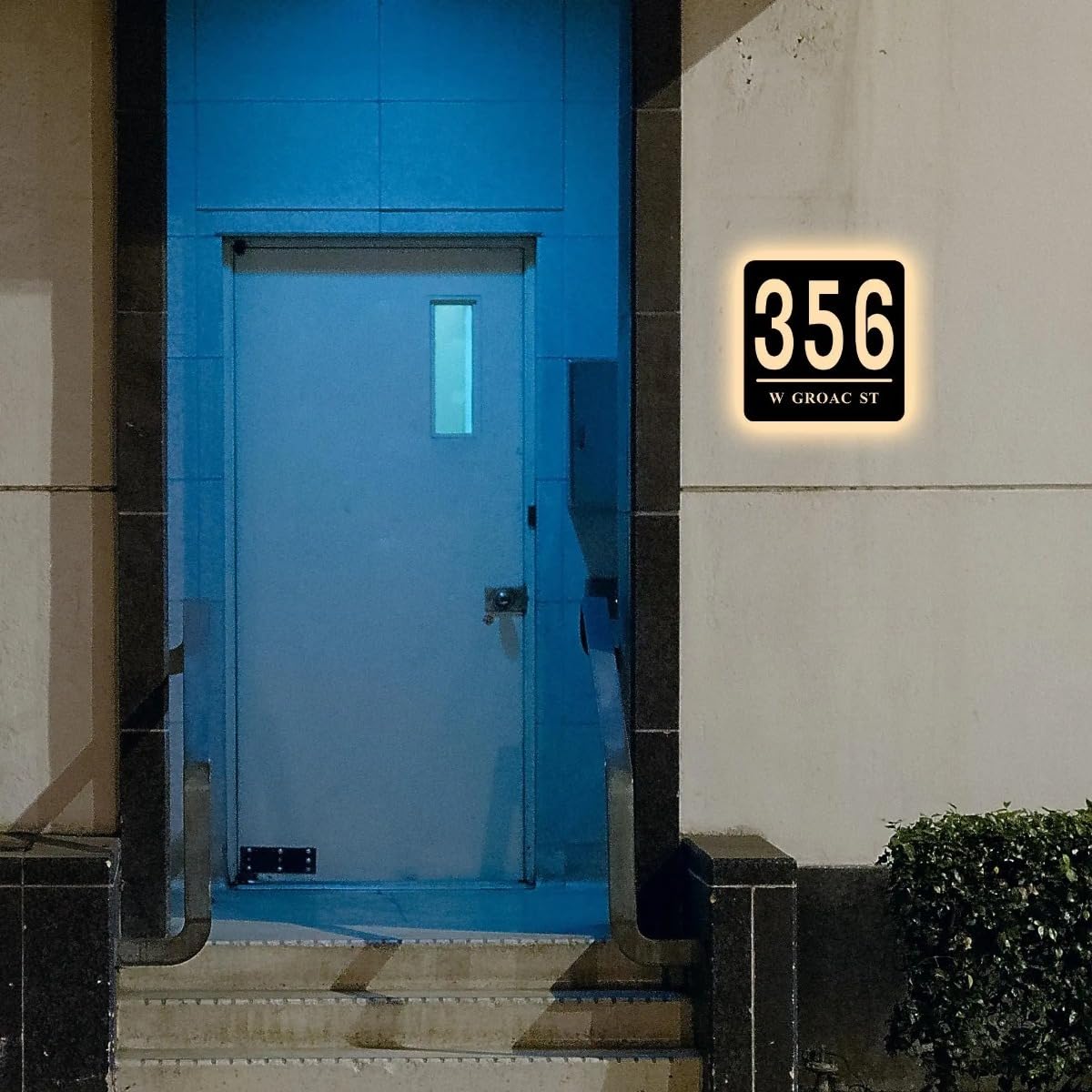 Letrero LED iluminado personalizado, número de casa LED moderno, placa de dirección de casa personalizada, letrero de número de dirección personalizado (4)