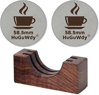 2 Packs Espresso Puck Screen 58.5mm With Walnut Stand,1.7mm Thickness 150μm Mesh For Puck Screen 58mm Breville 58mm Puck Screen 58mm Portafilter Espresso Filter Espresso Screen Breville Espresso