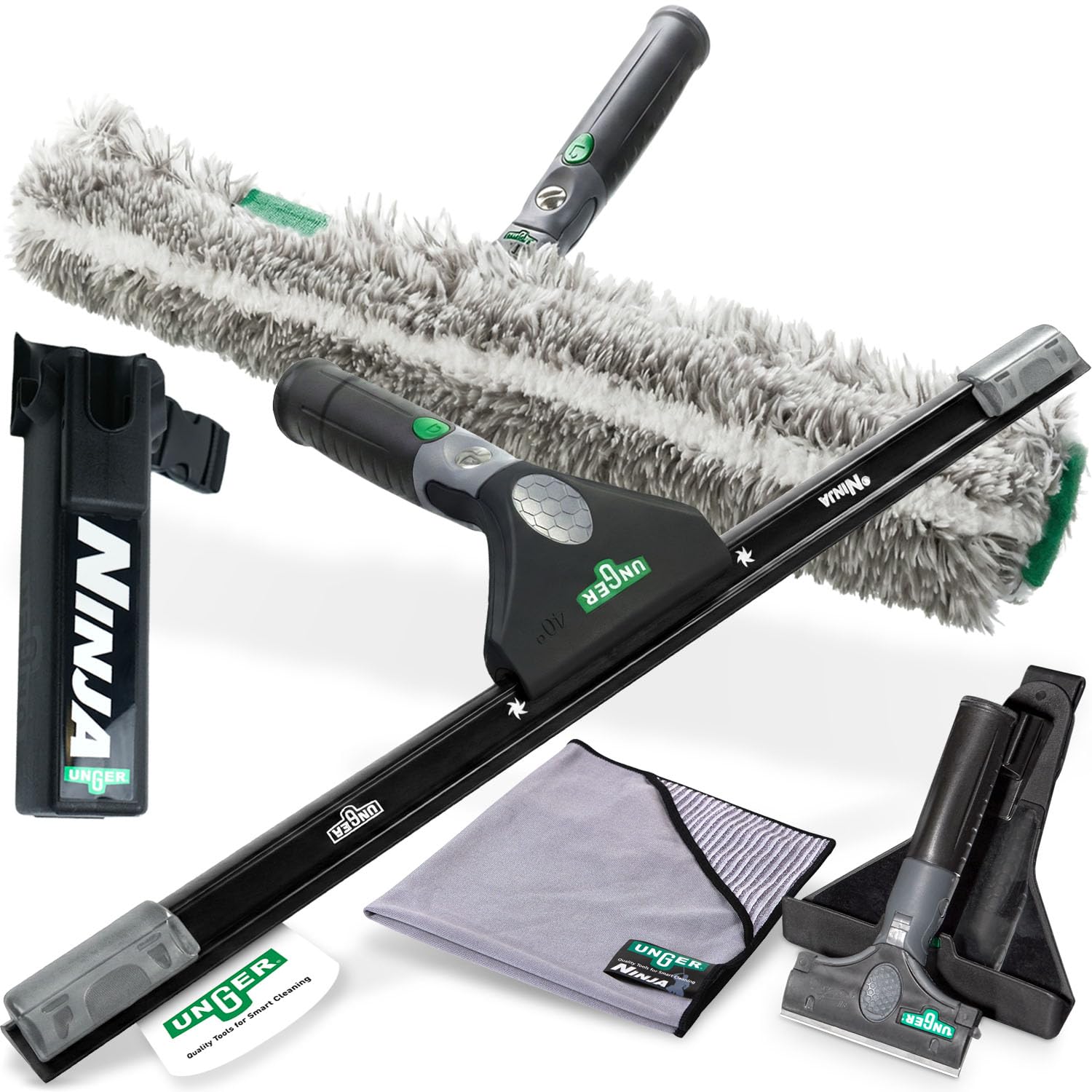 UNGER ErgoTec Ninja 6in1 Fensterreinigungs-Komplett-Set