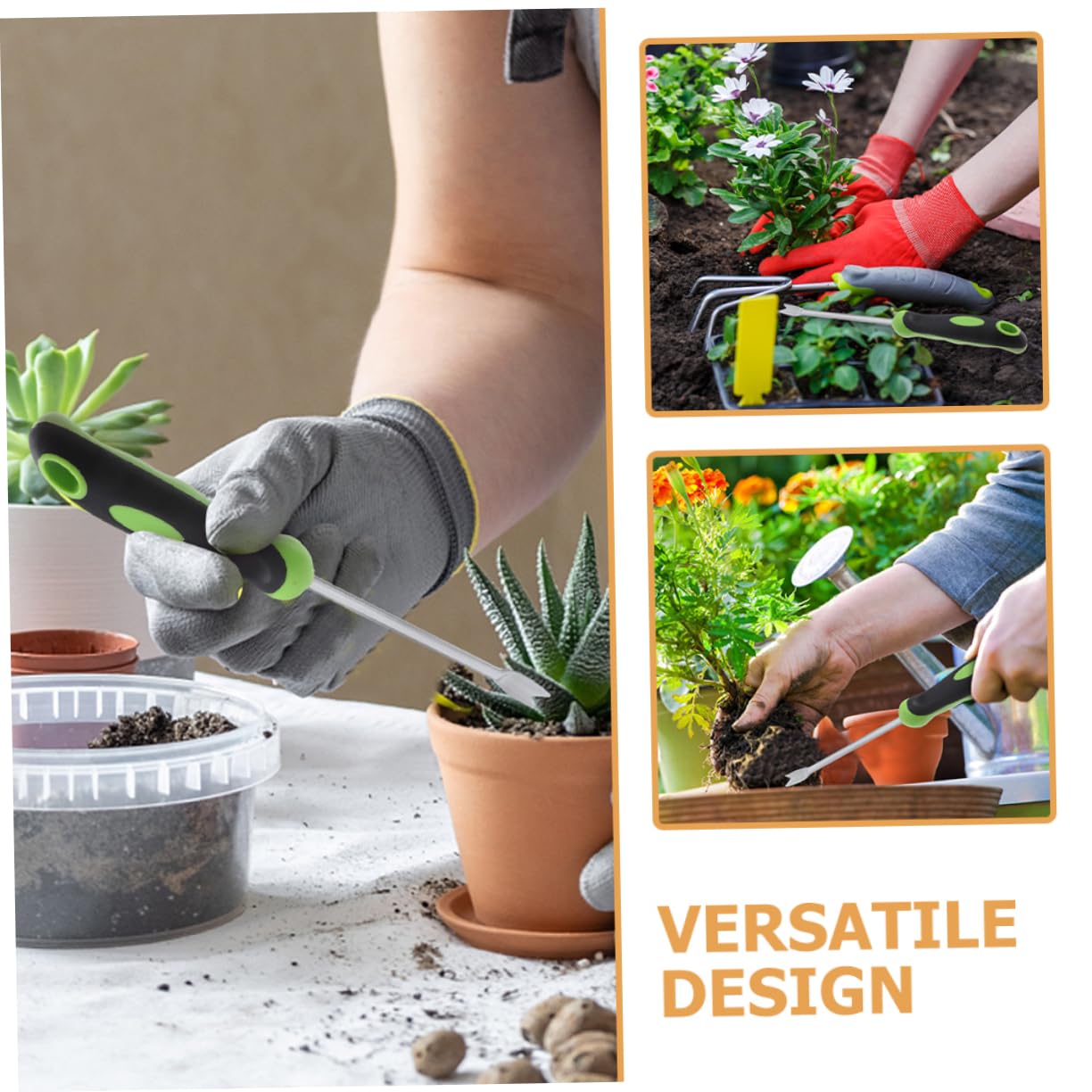 Veemoon 5pièces Outil De Désherbage Manuel Inoxydable Arracheur De Mauvaises Ergonomique pour Jardinage Et Agriculture Outil De Jardinage Polyvalent pour Désherbage