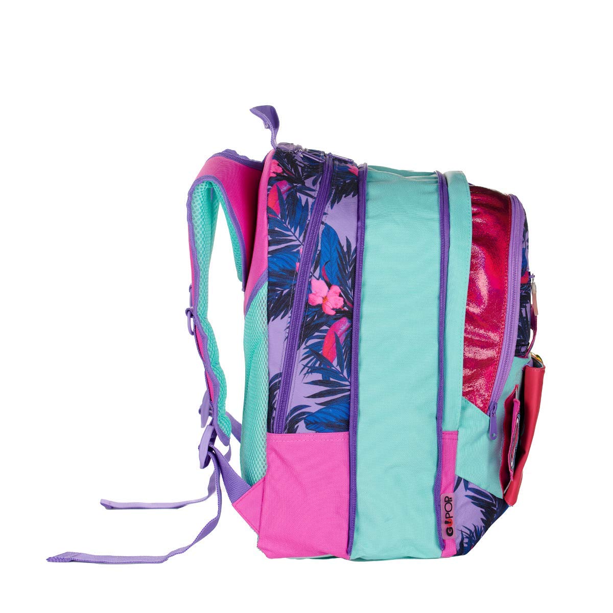 Scuola Zaino FASHION estensibile GIOCHI PREZIOSI con pop-up + astuccio zip 3 piani completo + omaggio portachiave con paillettes + omaggio 10 penne colorate + segnalibro