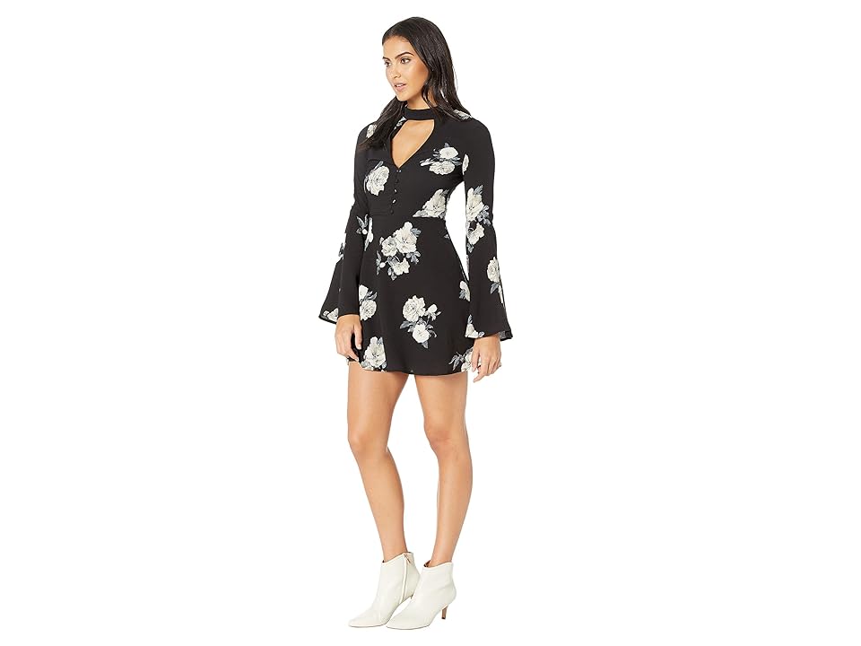 

Socialite Harper Checker Button Front Dress (Black/Neutral) Women's Clothing