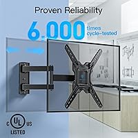 Vista 7 de PERLESMITH Full Motion TV Wall Mount for Most 26-60 inch Flat Curved OLED 4K TVs up to 77lbs, Wall Mount TV Bracket with Swivel & Extension Arm