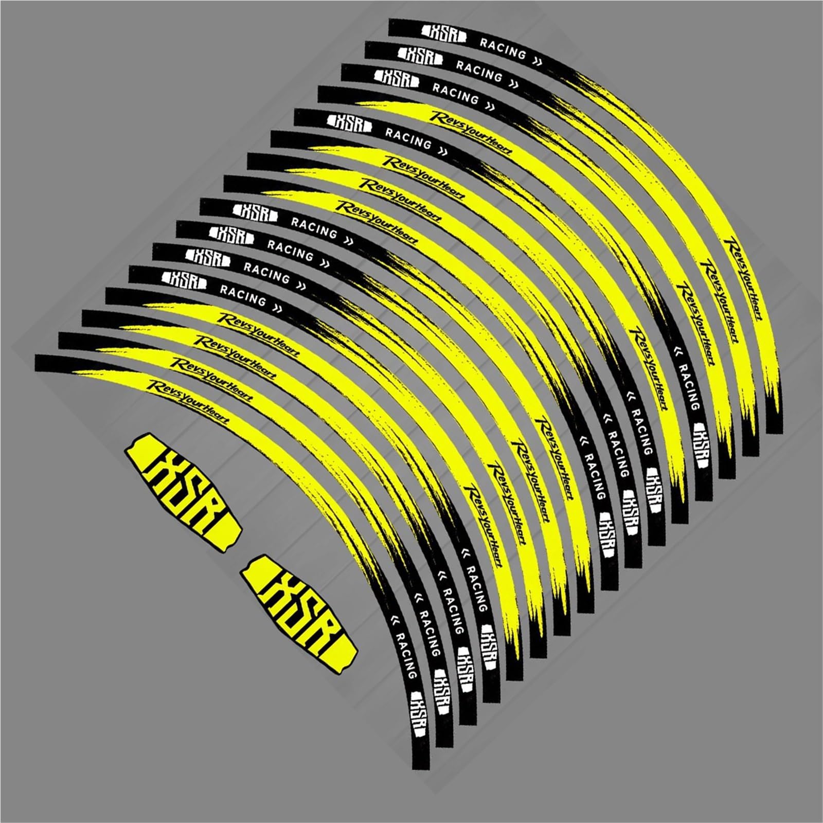 Sticker Part for Y-AMAHA XSR 125 155 700 900 Tyre Rim Stripe Tape Motor Bike Accessories Decals Motorcycle Reflective Wheel Hub Stickers(Yellow)