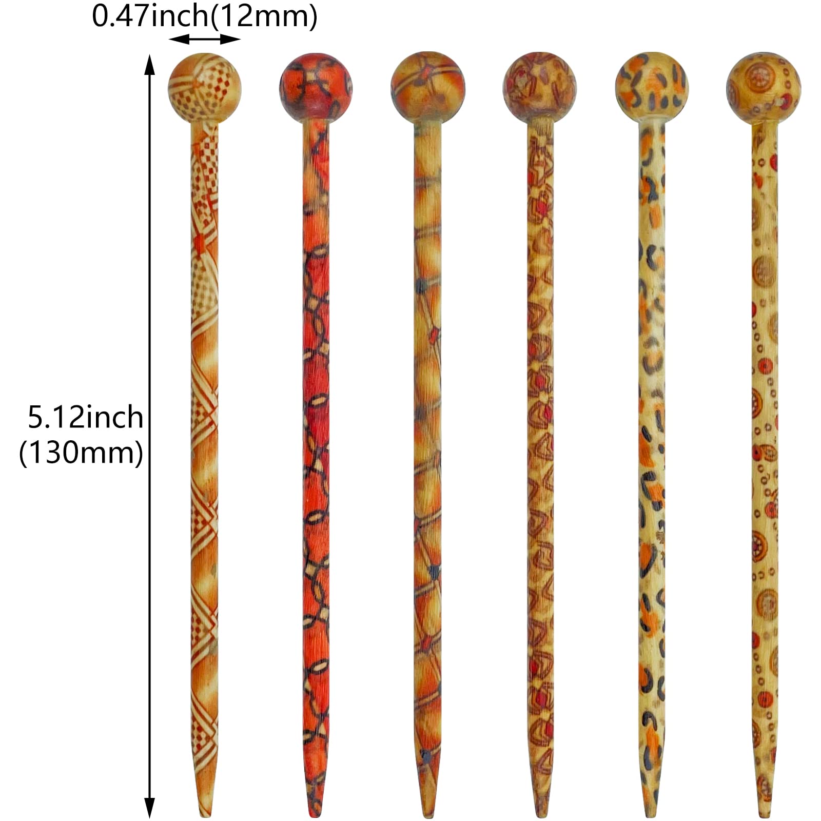 JAPANESE Kimono Fabric Bohemian Wooden Hair Stick Pin NWOT Boho Ethnic Inspired Oriental Kanzashi Hair Stick, Asian  main image 2
