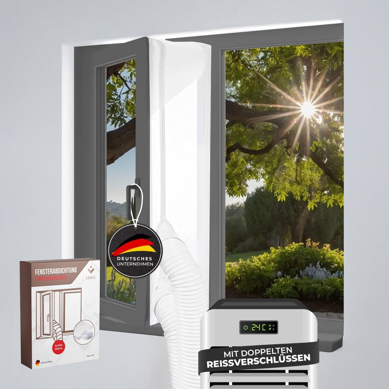 Sellador de ventanas para aire acondicionado, aislamiento eficaz para ventanas, fácil de instalar, ahorro de energía y ajuste perfecto para aire acondicionado móvil, reduce el calor y el frío