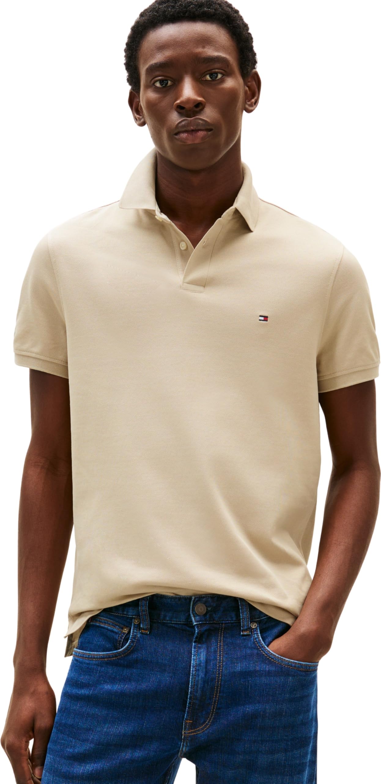 Tommy Hilfiger Men's 1985 Regular Polo Mw0Mw17770, Khaki, L