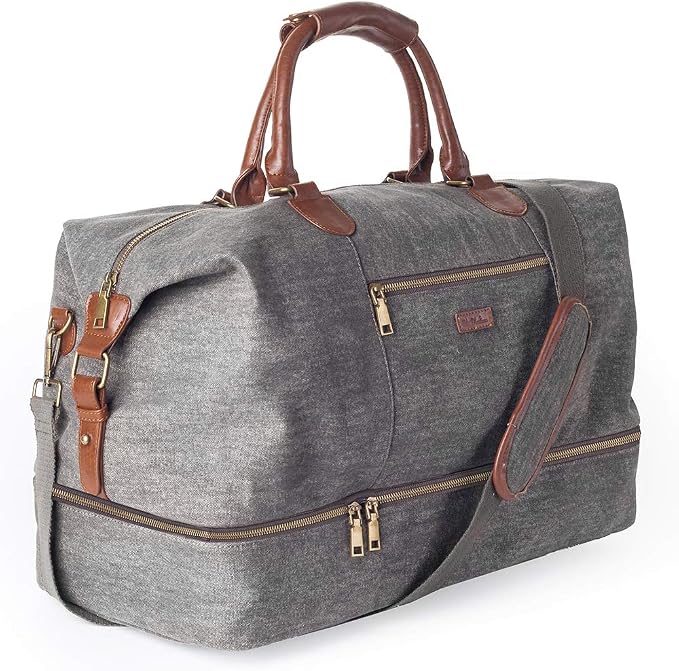MyMealivos Canvas Weekender Bag with Shoe Pouch