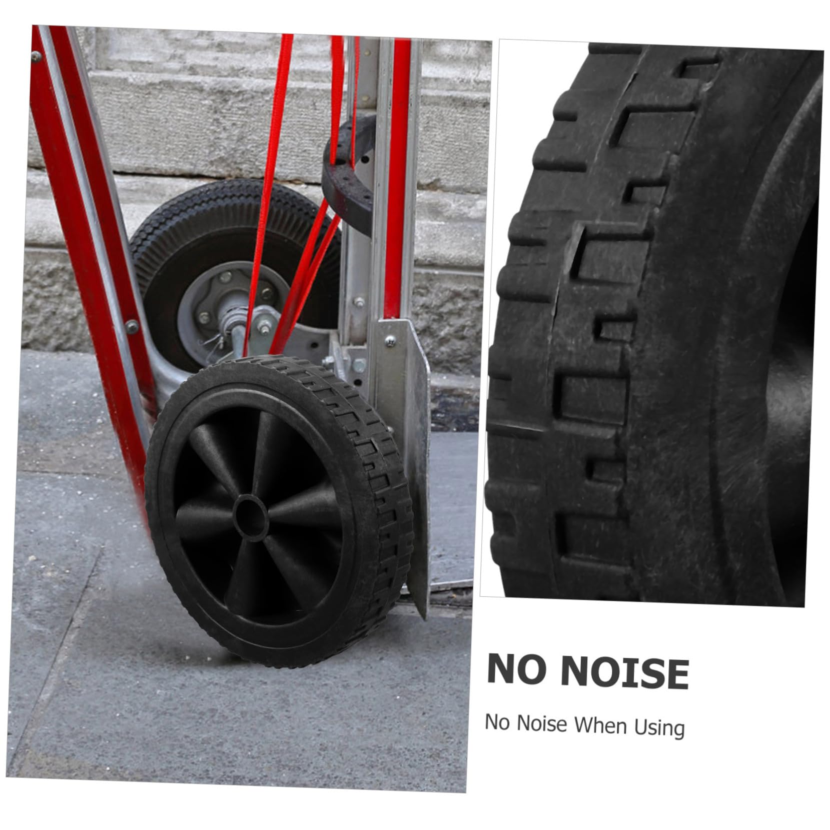 ULTECHNOVO Ruote di Ricambio in Gomma e Plastica Carrello e Barbecue , 2 Pezzi per Nere , Silenziose , Portata Elevata , Facili da Installare